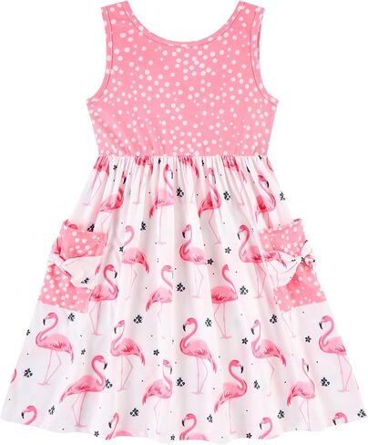 Vieille Toddler Girls Summer Dress Hollow Tie Back Sundress Kids Sleeveless Dresses with Pockets 2-6 Years in Saudi Arabia