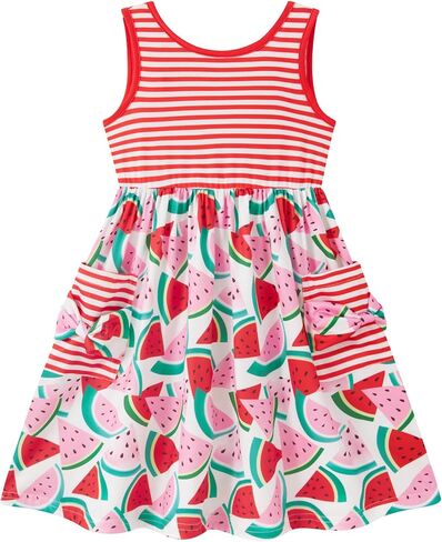 Vieille Toddler Girls Summer Dress Hollow Tie Back Sundress Kids Sleeveless Dresses with Pockets 2-6 Years in Saudi Arabia