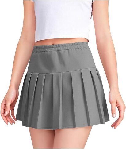 School Uniform Skirts for Girls Adjustable Waist Pleated Tennis Golf Skorts Pull-On Casual Athletic Mini Skirt in Saudi Arabia