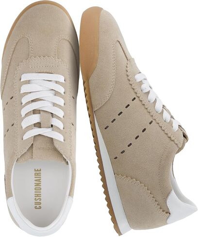 CUSHIONAIRE Topcat Genuine Leather Suede Sneakers for Women, Lightweight Everyday Casual Womens Shoes with Retro Style and Cushioned Comfort in Kuwait