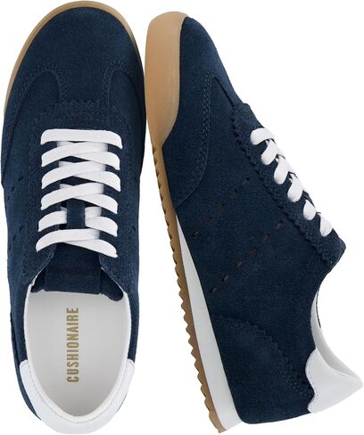 CUSHIONAIRE Topcat Genuine Leather Suede Sneakers for Women, Lightweight Everyday Casual Womens Shoes with Retro Style and Cushioned Comfort in Kuwait
