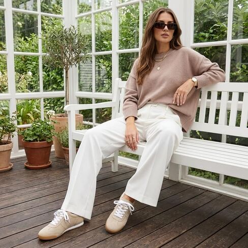 CUSHIONAIRE Topcat Genuine Leather Suede Sneakers for Women, Lightweight Everyday Casual Womens Shoes with Retro Style and Cushioned Comfort in Kuwait