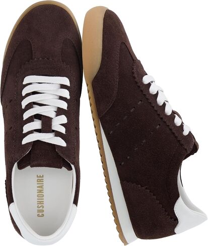 CUSHIONAIRE Topcat Genuine Leather Suede Sneakers for Women, Lightweight Everyday Casual Womens Shoes with Retro Style and Cushioned Comfort in Kuwait