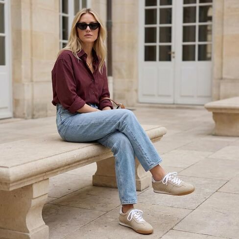 CUSHIONAIRE Topcat Genuine Leather Suede Sneakers for Women, Lightweight Everyday Casual Womens Shoes with Retro Style and Cushioned Comfort in Kuwait