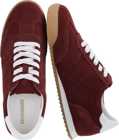 CUSHIONAIRE Topcat Genuine Leather Suede Sneakers for Women, Lightweight Everyday Casual Womens Shoes with Retro Style and Cushioned Comfort in Kuwait
