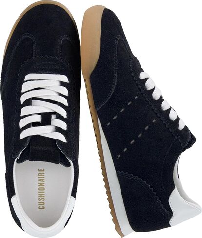 CUSHIONAIRE Topcat Genuine Leather Suede Sneakers for Women, Lightweight Everyday Casual Womens Shoes with Retro Style and Cushioned Comfort in Kuwait