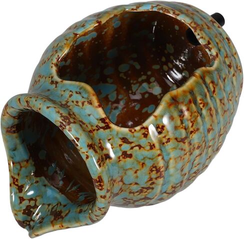 Milisten Ceramic Tabletop Waterfall Fountain Jar 4.88 Inch Indoor Outdoor Circulating Water Pot for Garden Patio Balcony Decor in Kuwait