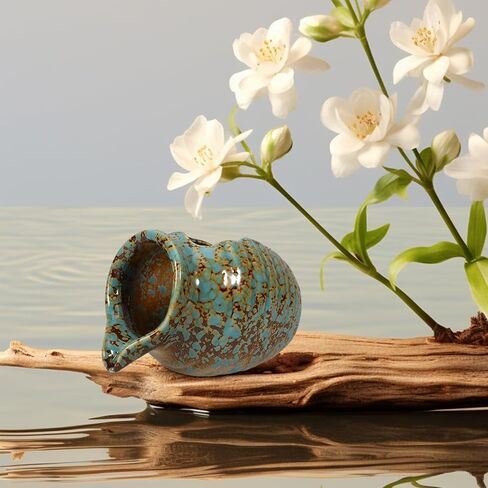 Milisten Ceramic Tabletop Waterfall Fountain Jar 4.88 Inch Indoor Outdoor Circulating Water Pot for Garden Patio Balcony Decor in Kuwait
