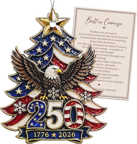250 Anniversary USA Merchandise - Christmas Ornament 2026 - United States 250th Anniversary Decor – America 250 Years Patriotic Home Decor, 1776–2026 Commemorative Gift, Independence Gift in Saudi Arabia