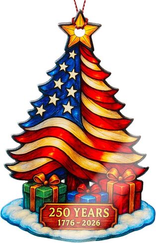 250 Anniversary USA Merchandise - Christmas Ornament 2026 - United States 250th Anniversary Decor – America 250 Years Patriotic Home Decor, 1776–2026 Commemorative Gift, Independence Gift in Saudi Arabia