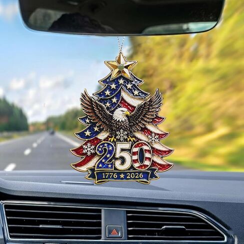 250 Anniversary USA Merchandise - Christmas Ornament 2026 - United States 250th Anniversary Decor – America 250 Years Patriotic Home Decor, 1776–2026 Commemorative Gift, Independence Gift in Saudi Arabia