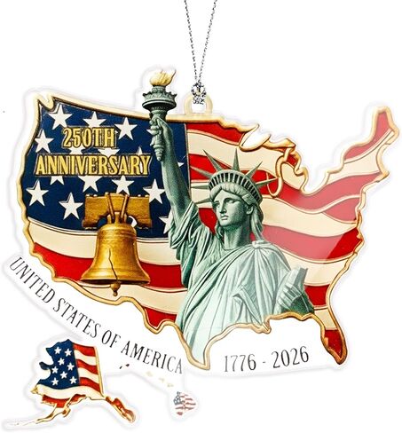 250 Anniversary USA Merchandise - Christmas Ornament 2026 - United States 250th Anniversary Decor – America 250 Years Patriotic Home Decor, 1776–2026 Commemorative Gift, Independence Gift in Saudi Arabia