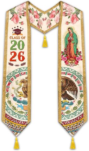 Mexican Graduation Sash, Hispanic Mexican American Graduation Stole Class of 2026 in Saudi Arabia