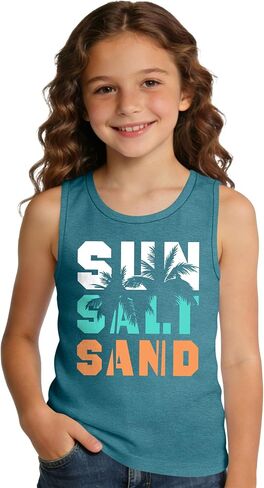 Ithalt Kids Beach Tank Tops for Boys Girls Summer Vacation Sleeveless Hawaiian Ocean Beachwear 5-14Y in Kuwait