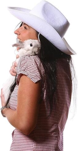 4E's Novelty 2 Pack White Cowboy Hat for Women & Men - White Cowboy Hat for Women, Felt Cowboy Hats for Men, Wide Brim Cowboy Hat, Cowgirl Hat for Girls & Boys, Costume Hat & Western Party Accessory in Kuwait