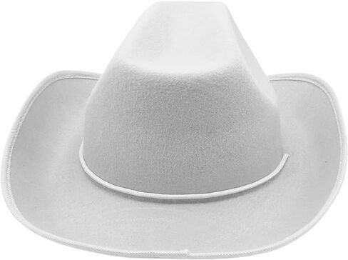 4E's Novelty 2 Pack White Cowboy Hat for Women & Men - White Cowboy Hat for Women, Felt Cowboy Hats for Men, Wide Brim Cowboy Hat, Cowgirl Hat for Girls & Boys, Costume Hat & Western Party Accessory in Kuwait
