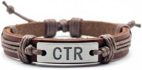 CTR Leather Bracelet for LDS Youth, Adjustable Choose The Right Wristband, Rustic Brown Christian Leather Jewelry Gift for Teens & Young Adults in Saudi Arabia