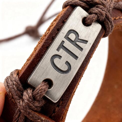 CTR Leather Bracelet for LDS Youth, Adjustable Choose The Right Wristband, Rustic Brown Christian Leather Jewelry Gift for Teens & Young Adults in Saudi Arabia