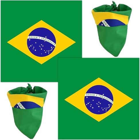 WEITBF 2 Pack Brazil Flag Bandana Brazilian Scarf Bandanas Headband - 100% Cotton, 22 x 22 inches in Saudi Arabia