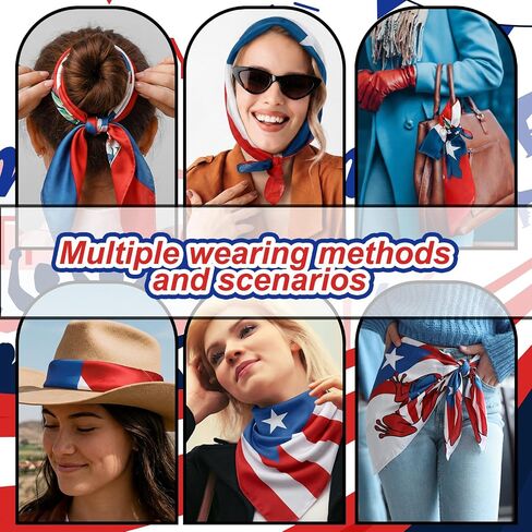 Berlune 6 Pcs Puerto Rico Bandana Bulk for Men Women 21 x 21inch Novelty Puerto Rican Flag Bandanas Pr Flag Head Scarves for Country Themed Birthday Party Favor Supplies in Kuwait