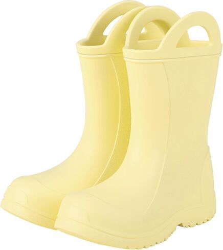 Kids Rain Boots for Girls & Boys EVA Rain Boots - Lightweight Waterproof Mud Boots with Pull-On Handles, Anti-Slip Sole, Easy On/Off Mid Calf Boots (Toddler/Little Kid/Big Kid) in Saudi Arabia