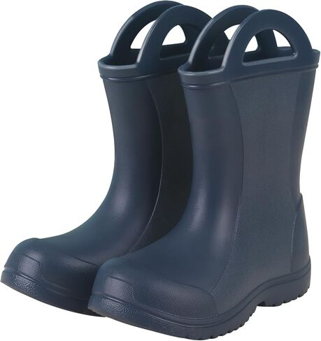 Kids Rain Boots for Girls & Boys EVA Rain Boots - Lightweight Waterproof Mud Boots with Pull-On Handles, Anti-Slip Sole, Easy On/Off Mid Calf Boots (Toddler/Little Kid/Big Kid) in Saudi Arabia
