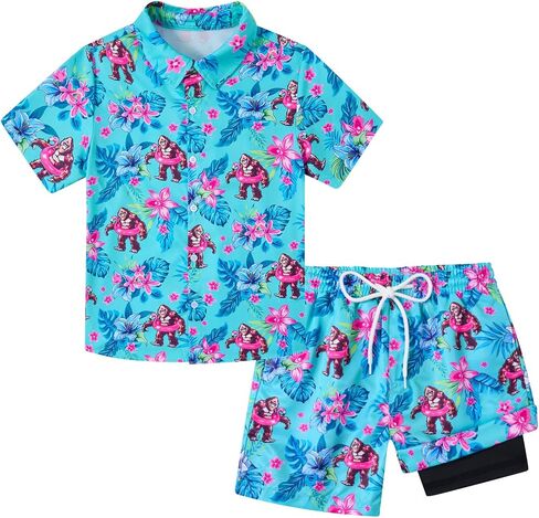 UNICOMIDEA Boys 4th of July Outfits Kids Patriotic Independence Day Tropical Short Sets for 5-12 Years in Saudi Arabia