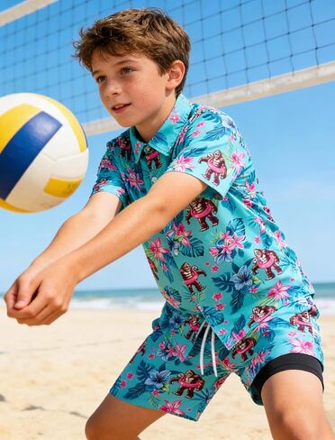 UNICOMIDEA Boys 4th of July Outfits Kids Patriotic Independence Day Tropical Short Sets for 5-12 Years in Saudi Arabia