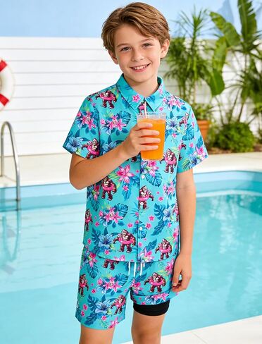 UNICOMIDEA Boys 4th of July Outfits Kids Patriotic Independence Day Tropical Short Sets for 5-12 Years in Saudi Arabia