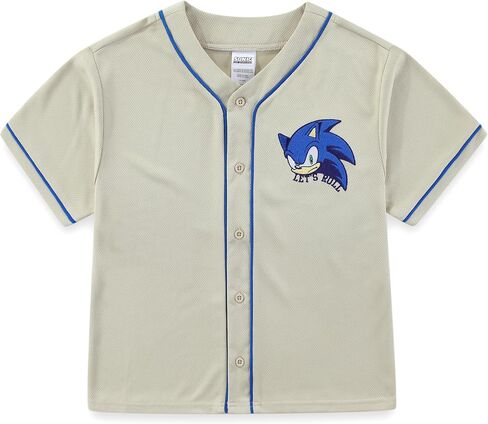 SEGA Sonic the Hedgehog Boys Baseball Jersey Button Down Shirt for Big Kids in Kuwait