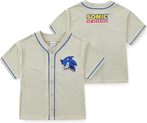 SEGA Sonic the Hedgehog Boys Baseball Jersey Button Down Shirt for Big Kids in Kuwait