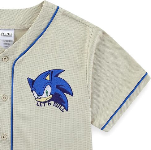 SEGA Sonic the Hedgehog Boys Baseball Jersey Button Down Shirt for Big Kids in Kuwait