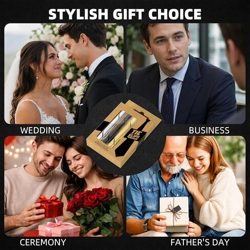 Roctee 3 Pack Tie Clips For Men, 2.3" (58mm) Metal Tie Bar Set For Regular Ties, Premium Spring Clasp Necktie Clips For Suit, Wedding, Business & Father Day Gift (Silver, Gold, Black) in Kuwait