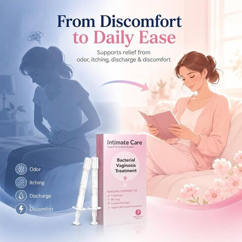 Bacterial Vaginosis Treatment, BV Treatment For Women, Natural Ingredients, Natural Homeopathic, Vaginal Applicators for Odor, Itching, Discharge, BV, and Vaginal Microbiota Imbalance, 7-PreFilled in Saudi Arabia