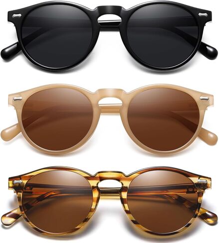 Retro Small Round Polarized Sunglasses for Women Vintage Style Circle Sun Glasses UV Protection in Kuwait