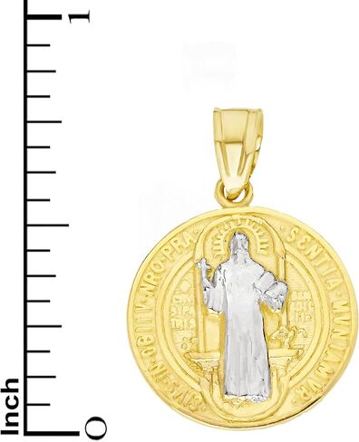 الصلبة 10k/14k الذهب قلادة القديس بنديكت - هدايا المجوهرات الدينية in Kuwait