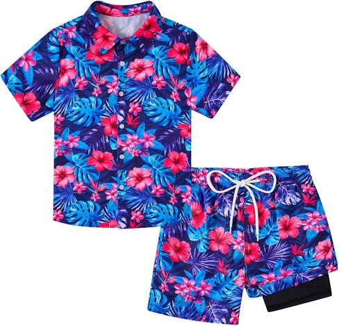 UNICOMIDEA Boys 4th of July Outfits Kids Patriotic Independence Day Tropical Short Sets for 5-12 Years in Kuwait