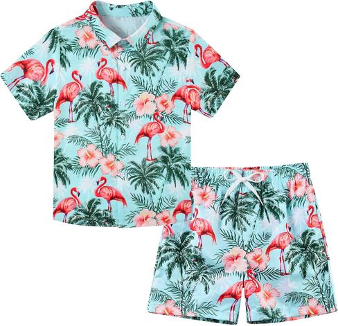 UNICOMIDEA Boys 4th of July Outfits Kids Patriotic Independence Day Tropical Short Sets for 5-12 Years in Saudi Arabia