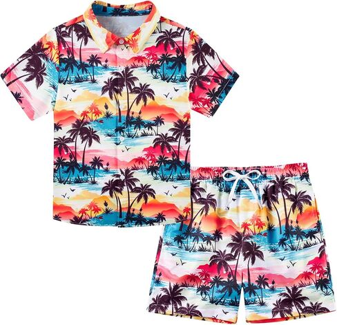 UNICOMIDEA Boys 4th of July Outfits Kids Patriotic Independence Day Tropical Short Sets for 5-12 Years in Saudi Arabia