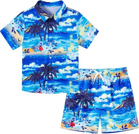 UNICOMIDEA Boys 4th of July Outfits Kids Patriotic Independence Day Tropical Short Sets for 5-12 Years in Saudi Arabia