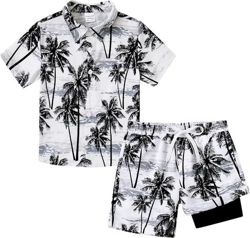 UNICOMIDEA Boys 4th of July Outfits Kids Patriotic Independence Day Tropical Short Sets for 5-12 Years in Saudi Arabia