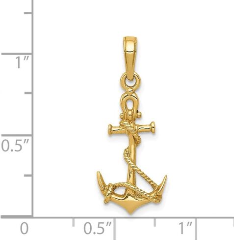Roy Rose Jewelry 14K Yellow Gold 3-D Anchor with Shackle and Entwined Rope Pendant in Kuwait