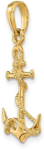 Roy Rose Jewelry 14K Yellow Gold 3-D Anchor with Shackle and Entwined Rope Pendant in Kuwait