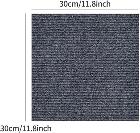 Solid Color Carpet 10/20pcs 30x30cm Self Adhesive Carpet Floor Tiles Sticker Rugs Peel and Stick Mat Flooring Room Bedroom Home Decor(Black,10pcs) in Saudi Arabia