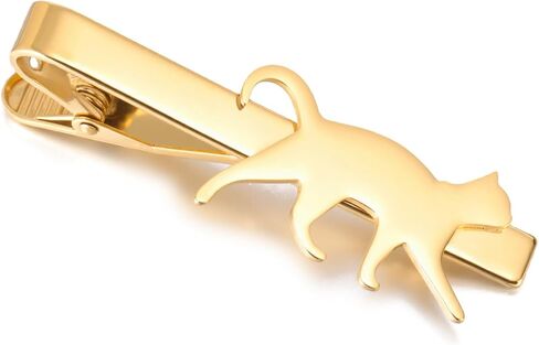 Gold Tie Clip for Men Cat/Treble Clef/Seahorse/Paw Print/Skull Tie Bar Jewelry Accessories Gifts for Holiday in Saudi Arabia