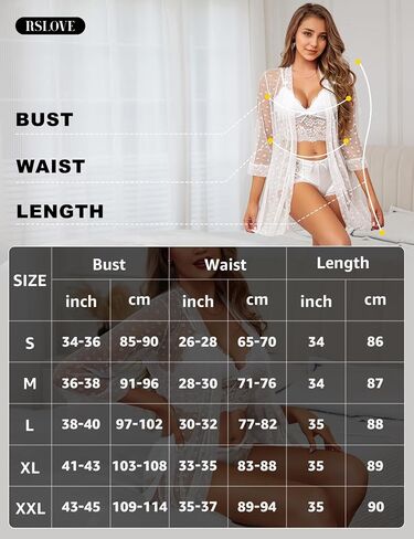 Women Sexy Lingerie Set - 3 Piece Lace Bra and Panty Sets with Mesh Kimono Robe Nightgown Sleepwear in Saudi Arabia