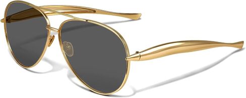 YDAOWKN Retro Gold Aviator Sunglasses for Women Men, Metal Oversized 70s Aviators Sun Glasses in Saudi Arabia
