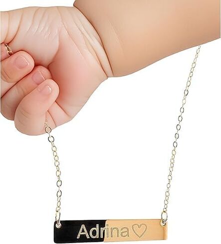 Personalized Baby Name Bar Anklet - Custom ID Name Bar Anklet - Meaningful and Stylish Infant Gift in Saudi Arabia