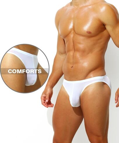 Men's Sexy See-through Bikini Briefs Low Rise Ice Silk Sheer Ultra Thin Soft Bulge Pouch Underwear in Saudi Arabia