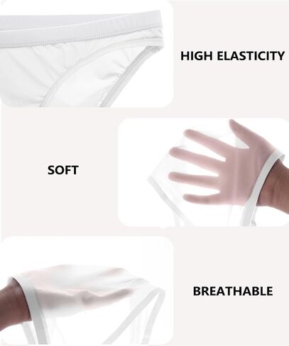 Men's Sexy See-through Bikini Briefs Low Rise Ice Silk Sheer Ultra Thin Soft Bulge Pouch Underwear in Saudi Arabia